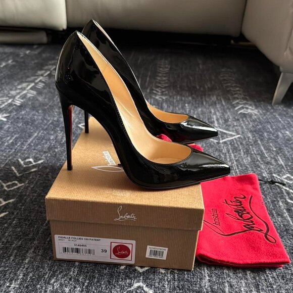Christian Louboutin Shoes - Christian Louboutin Pigalle Follies 100 Black Heels